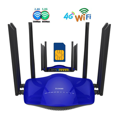 Dual Band 1200mbps CAT4 Wireless Wifi CPE Band Lock 4g Lte Router With Sim Card