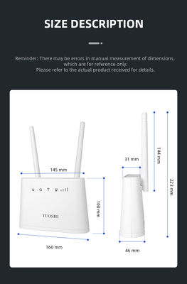 2.4GHz LTE Router with 1200mbps Speed 1 SIM Card Slot EU/US/UK/AU Plug